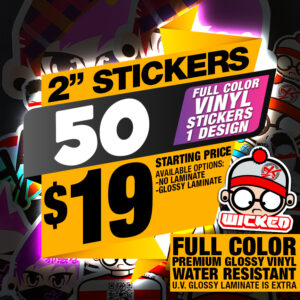 2″ 50x STICKERS PREMIUM VINYL