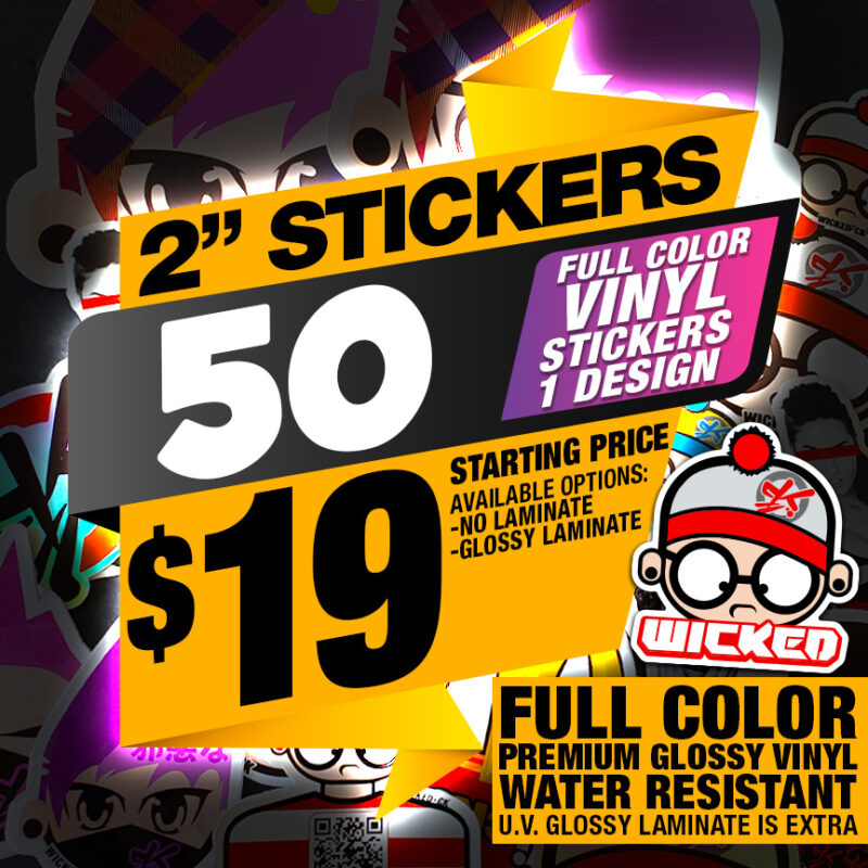 2″ 50x STICKERS PREMIUM VINYL