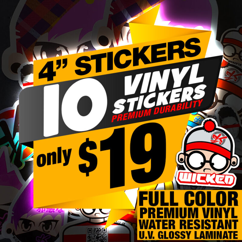4″ 10x STICKERS PREMIUM VINYL