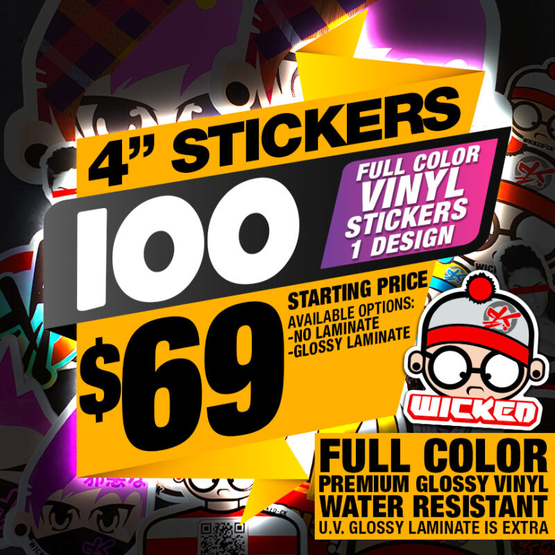 4″ 100x STICKERS PREMIUM VINYL