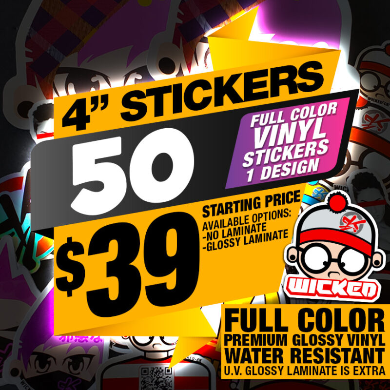 4″ 50x STICKERS PREMIUM VINYL