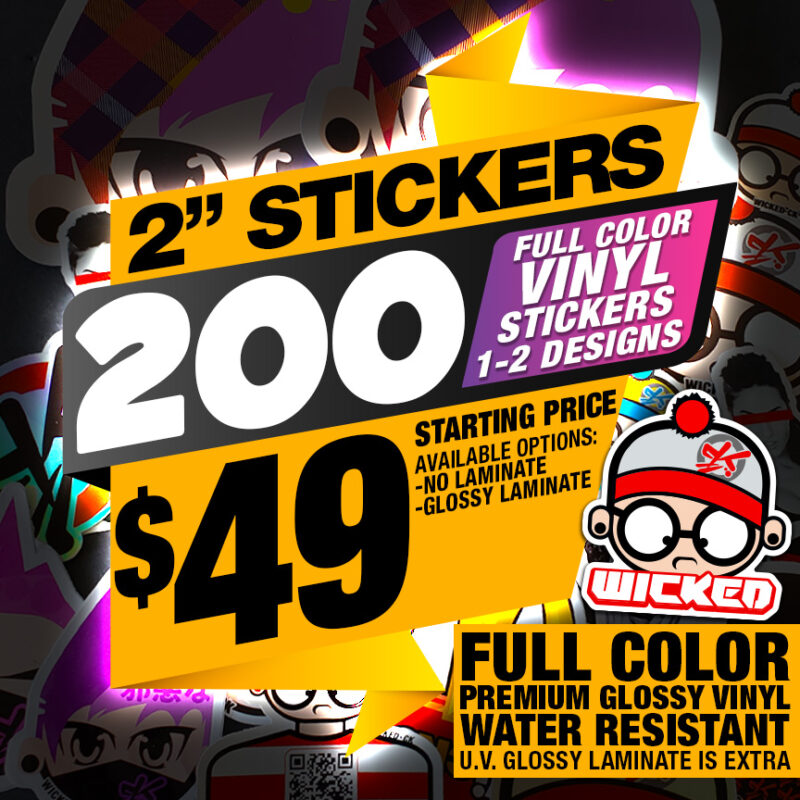 2" 200x STICKERS PREMIUM VINYL