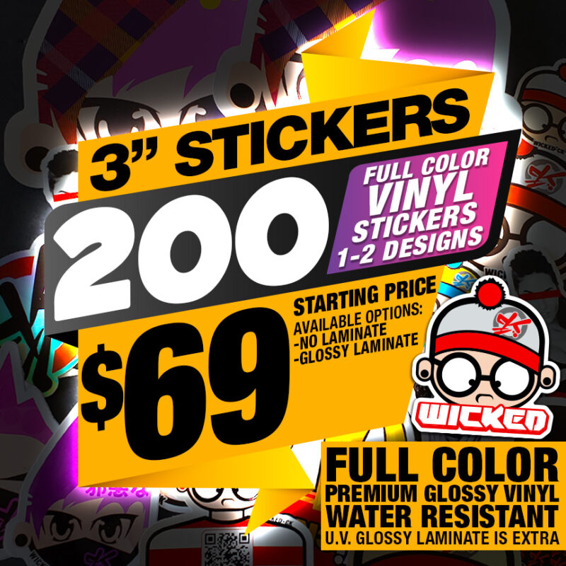3″ 200x STICKERS PREMIUM VINYL