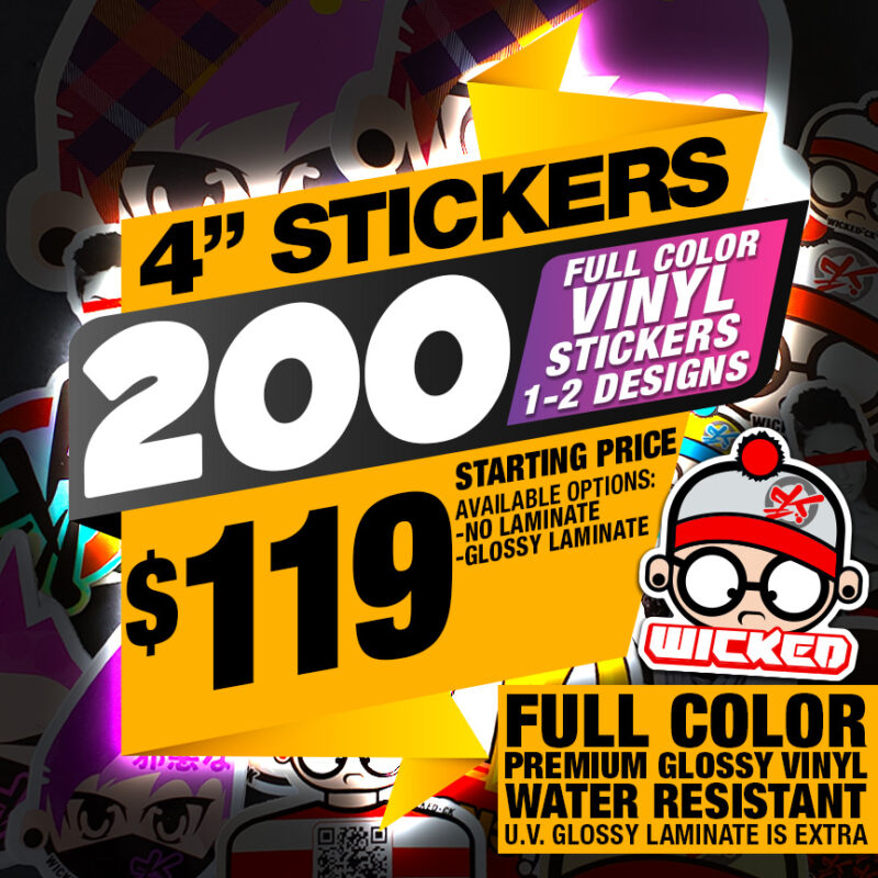 4″ 200x STICKERS PREMIUM VINYL